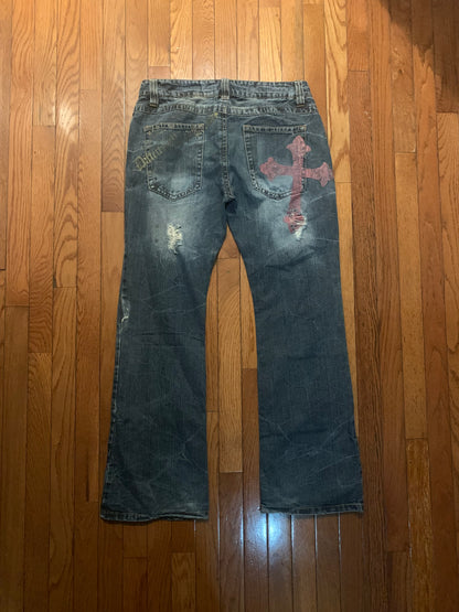 Custom Red Cross Boot Cut Jeans