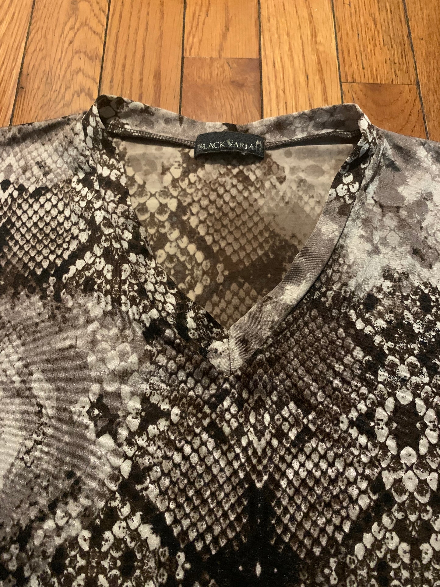 Black Varia Python Snake Shirt