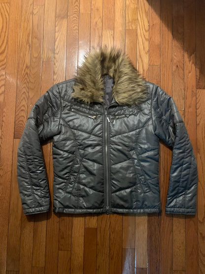 Fur Jacket with Buckles (Small)